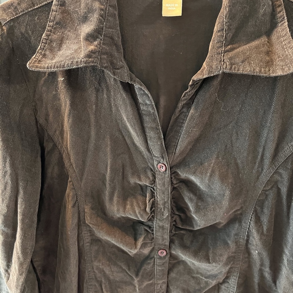 Brown corduroy mini dress